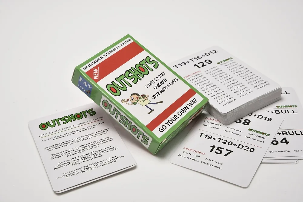Performance darts Outshot cards