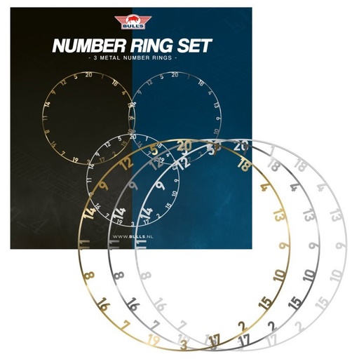 [BU-65010] Bull's Metal number ring set - 3 stuks