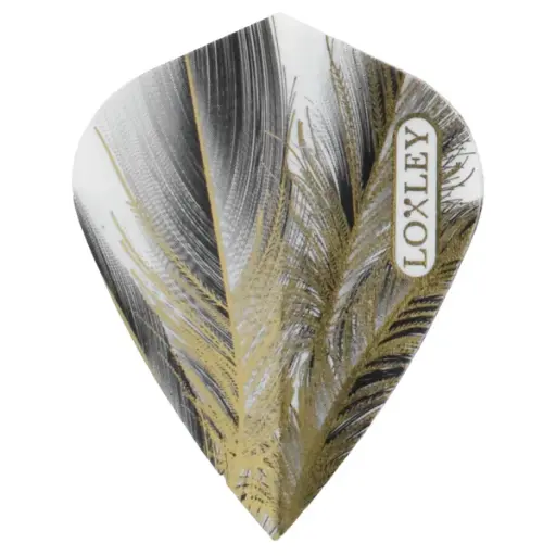 [LOX000369DAR] Loxley Feather flights Black gold Kite