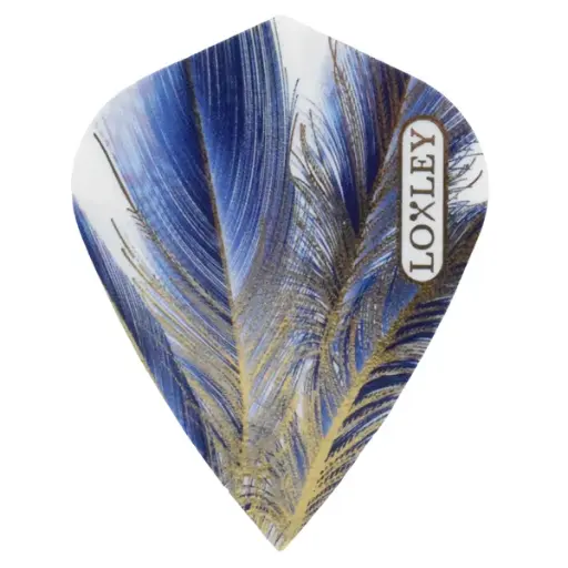 [LOX000367DAR] Loxley Feather flights Blue gold Kite
