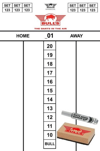 [BU-67302] Bull's Scoreset Flex Whiteboard 45 x 30cm